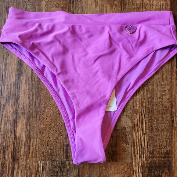 Body Glove Purple High Cut Cheeky Bikini Bottoms - Picture 1 of 6